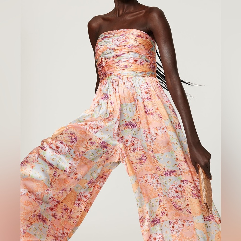Amur Kallia Strapless Silk Jumpsuit Formal Pants One Piece Outfit